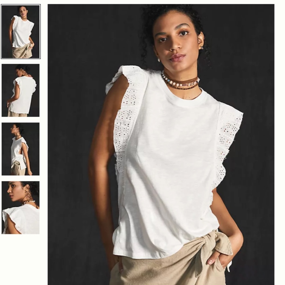 Pilcro Sustainable Ruffle-Sleeved Tunic